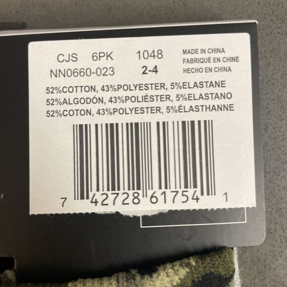 Nike Kids Toddler 2-4 Years Camouflage 6 Pack Lightweight Ankle Socks NWT - Picture 4 of 5